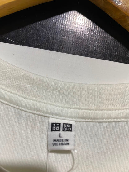 UNIQLO |L| BUST 18| B35| WOMEN'S CLASSIC CREW NECK WHITE SHORT SLEEVE T-SHIRT
