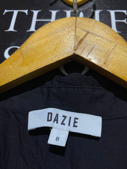 DAZIE |S| BUST 18| B35| WOMEN'S CLASSIC BLACK LONG SLEEVE BUTTON-DOWN SHIRT DRESS