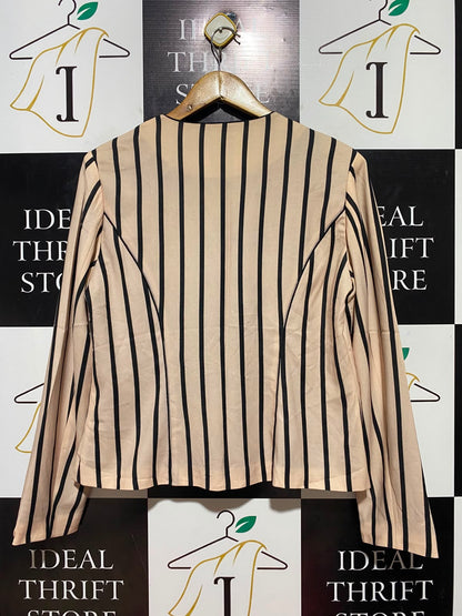 ERMIS |L| BUST 20| B35| WOMEN'S STRIPED DOUBLE-BREASTED CROPPED BLAZER JACKET