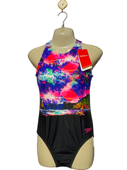 SPEEDO |S| BUST 16| B35| VIBRANT MULTICOLOR PRINTED ATHLETIC SWIMSUIT