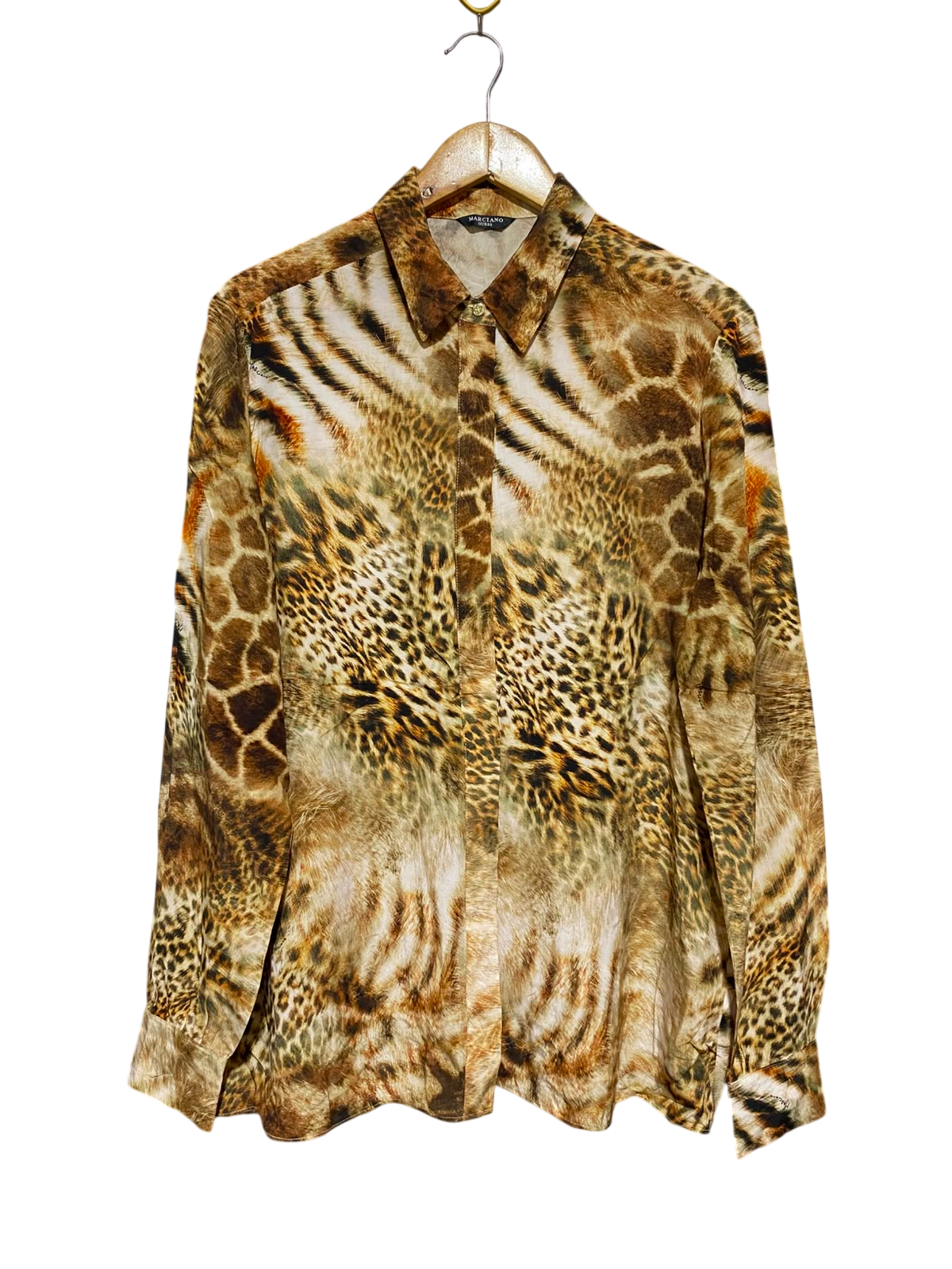 MARCIANO |XL| BUST 22| B35| LUXURY ANIMAL MULTI-PRINT BUTTON-DOWN SHIRT