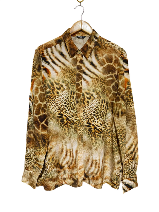 MARCIANO |XL| BUST 22| B35| LUXURY ANIMAL MULTI-PRINT BUTTON-DOWN SHIRT