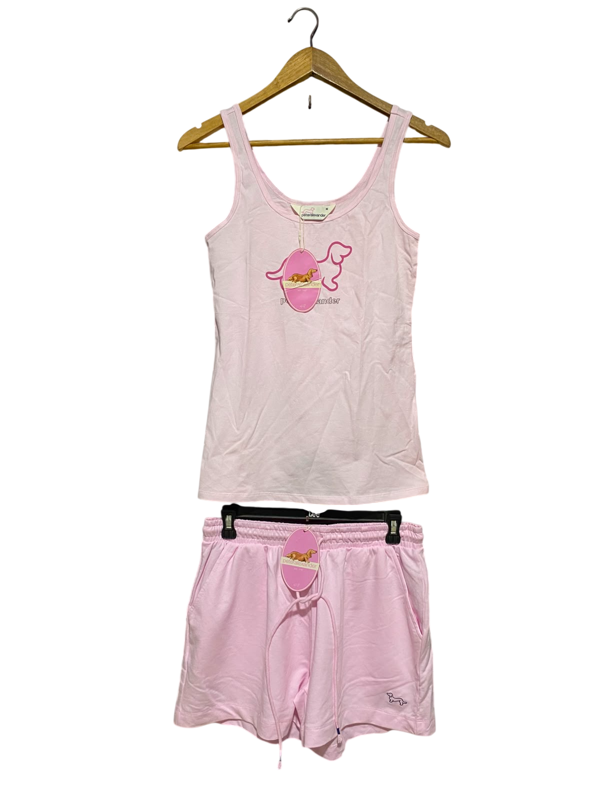 PETERALE XANDER |M| B35| LADIES PINK DACHSHUND SLEEPWEAR SET - TANK & SHORTS