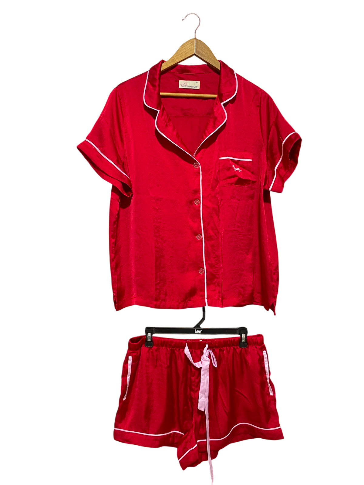 PETERALEXANDER |XL| B35| RED SATIN 2-PIECE SLEEPWEAR PYJAMA SET