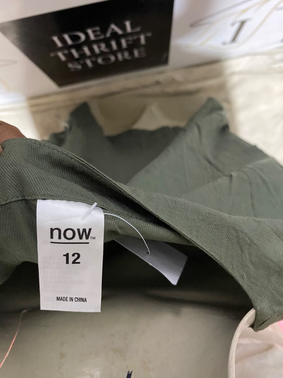NOW |M| BUST 20| B35| WOMEN'S LACE-UP FRONT LONG SLEEVE BLOUSE IN OLIVE GREEN