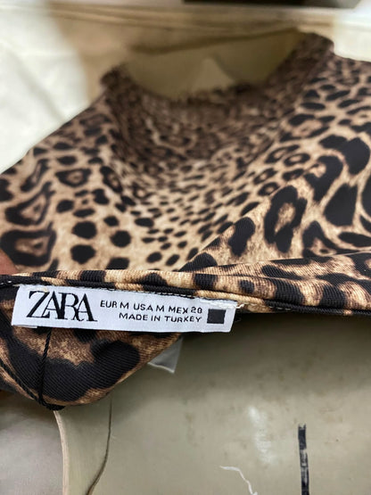 ZARA |M| BUST 16| B35| WOMEN'S LEOPARD PRINT SCOOP NECK TANK TOP