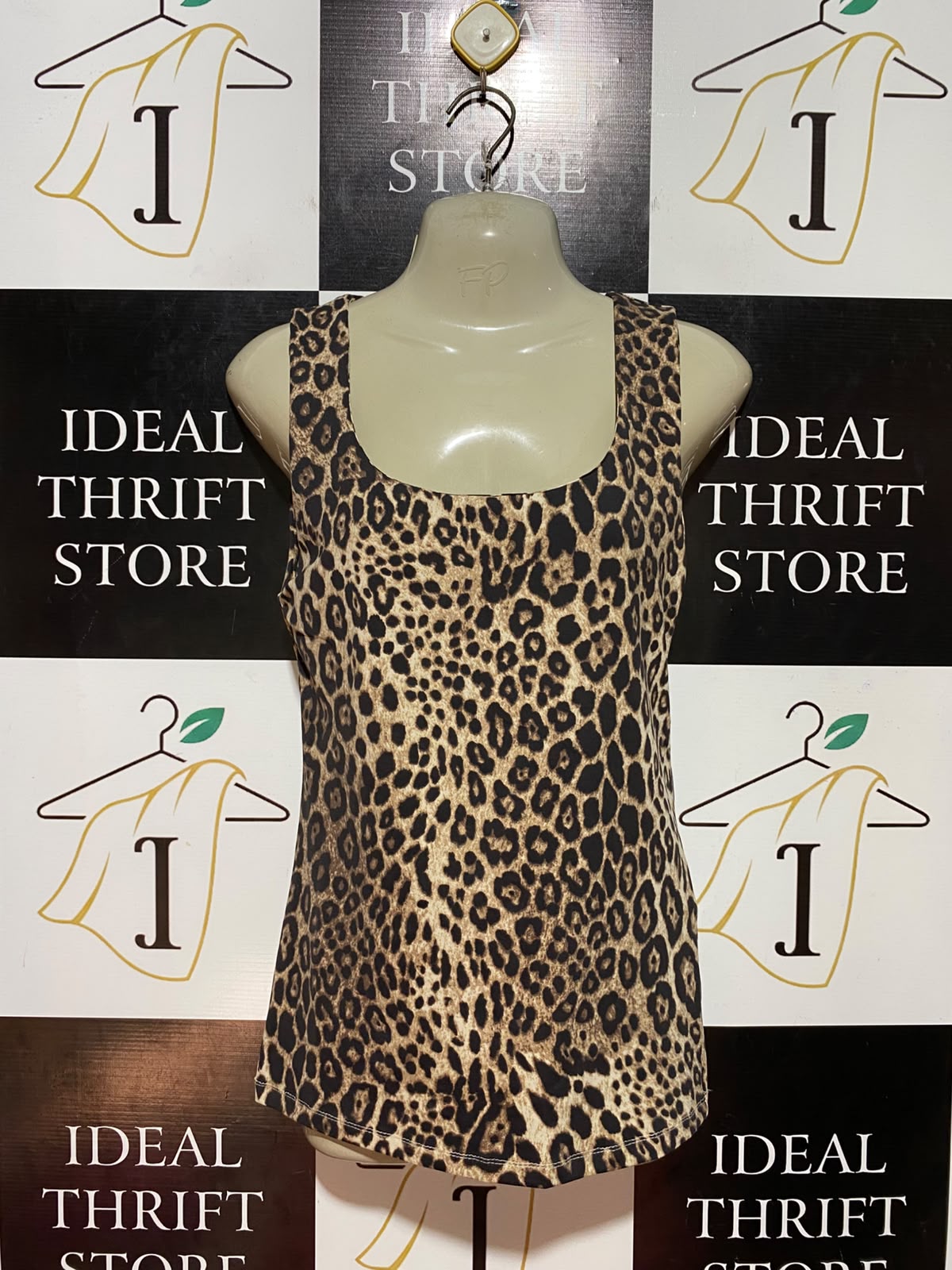 ZARA |M| BUST 16| B35| WOMEN'S LEOPARD PRINT SCOOP NECK TANK TOP