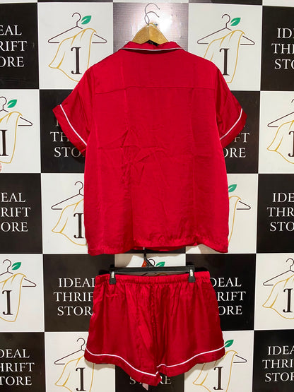 PETERALEXANDER |XL| B35| RED SATIN 2-PIECE SLEEPWEAR PYJAMA SET