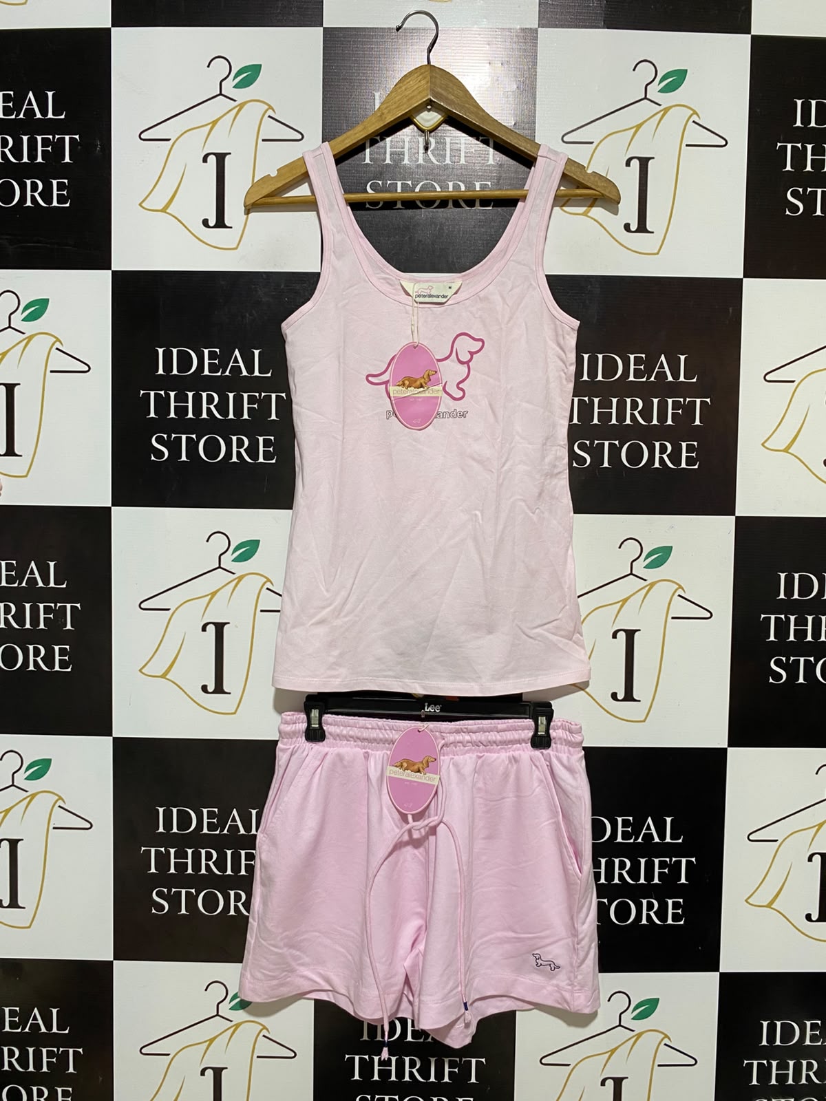PETERALE XANDER |M| B35| LADIES PINK DACHSHUND SLEEPWEAR SET - TANK & SHORTS