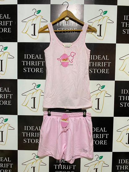 PETERALE XANDER |M| B35| LADIES PINK DACHSHUND SLEEPWEAR SET - TANK & SHORTS