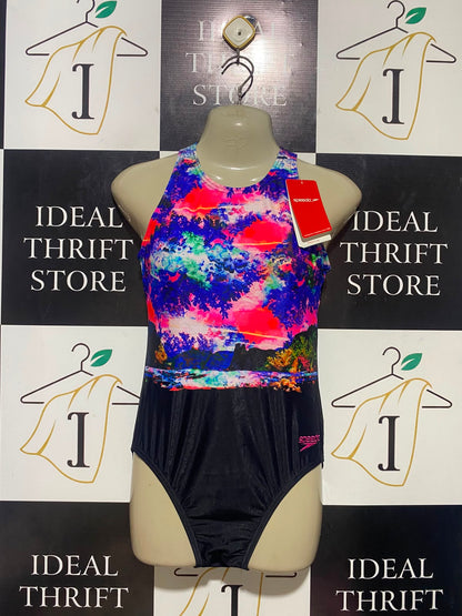 SPEEDO |S| BUST 16| B35| VIBRANT MULTICOLOR PRINTED ATHLETIC SWIMSUIT