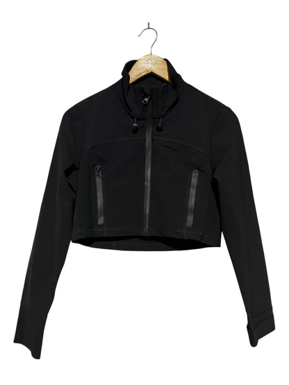 ZARA |M| BUST 18| B36| BLACK ATHLETIC CROPPED ZIP-UP TRACK JACKET