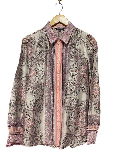 PORTMANS |L| BUST 21| B36| PAISLEY PRINT LONG-SLEEVE BUTTON-DOWN BLOUSE