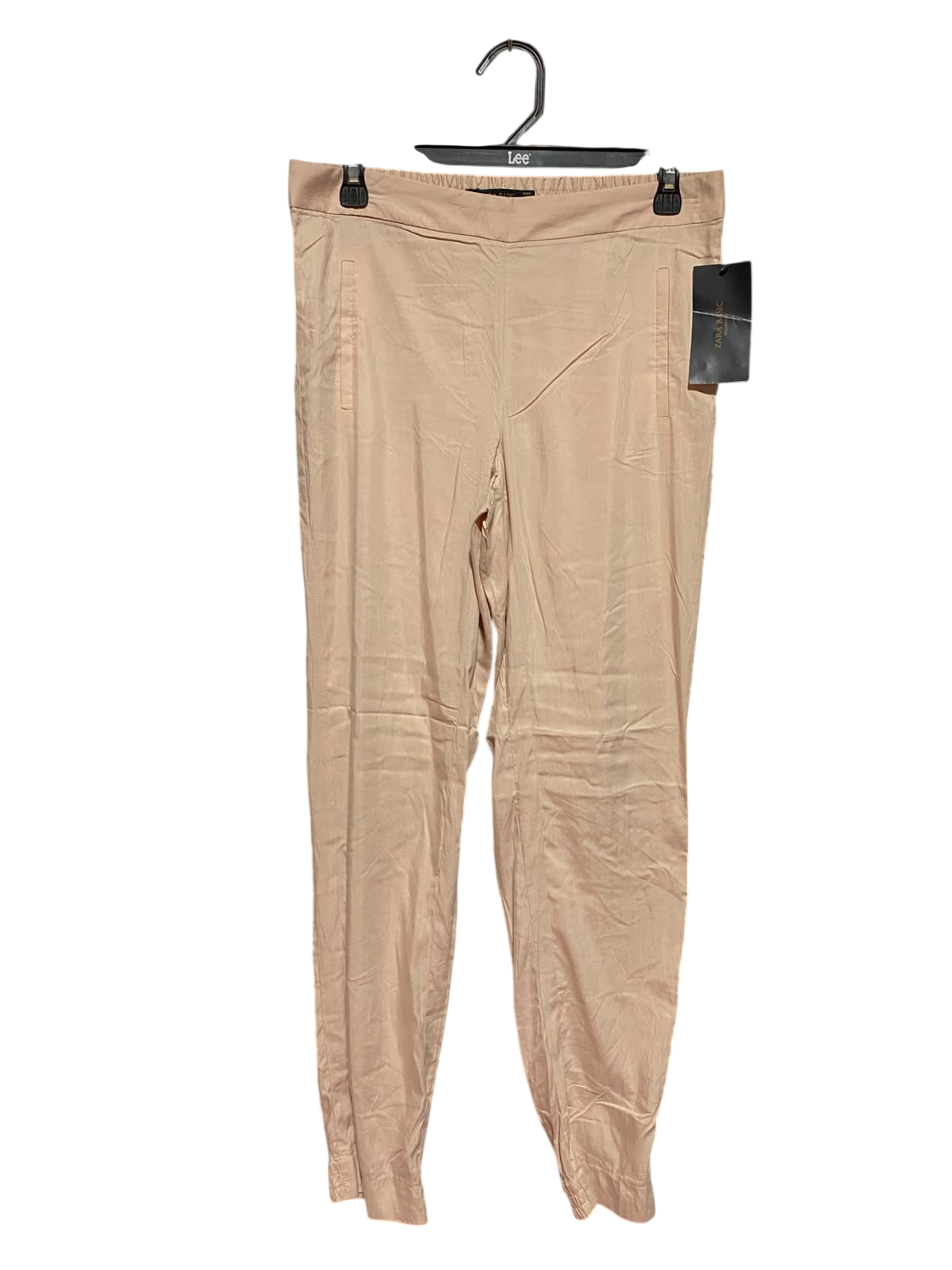ZARA BASIC |M| WAIST 30| B36| HIGH-WAISTED SLIM-FIT JOGGER PANTS IN BEIGE