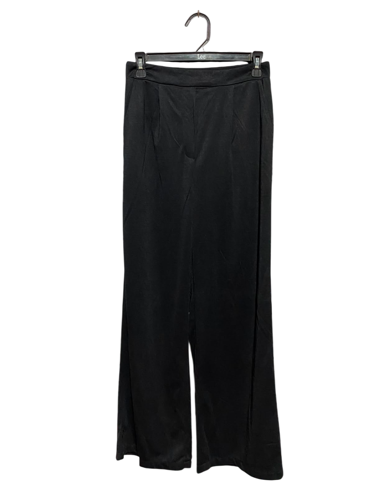 |S| WAIST 26| B36| HIGH-WAISTED TAILORED WIDE-LEG DRESS PANTS IN JET BLACK
