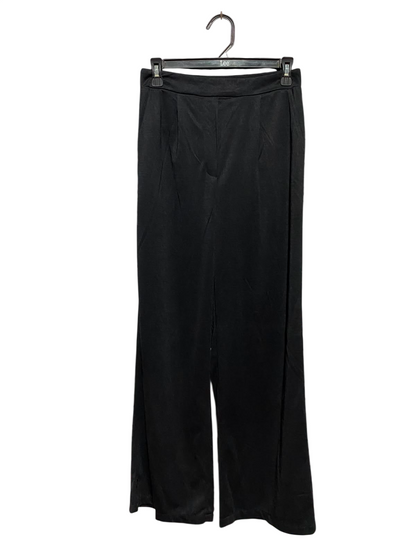 |S| WAIST 26| B36| HIGH-WAISTED TAILORED WIDE-LEG DRESS PANTS IN JET BLACK