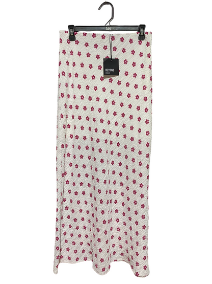 BEYOND HER |M| WAIST 28| B36| HIGH-WAISTED FLORAL MIDI SKIRT