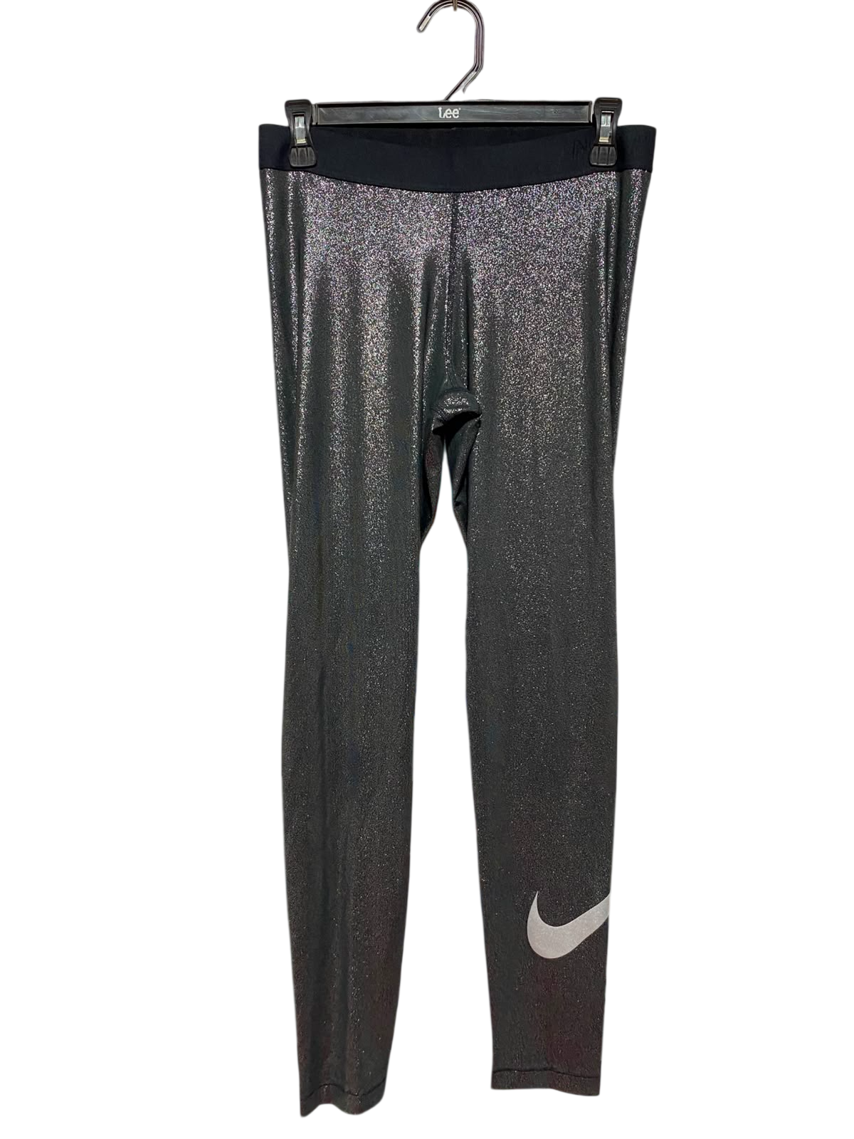 NIKE |M| WAIST 28| B36| METALLIC SHIMMER HIGH-RISE TRAINING LEGGINGS