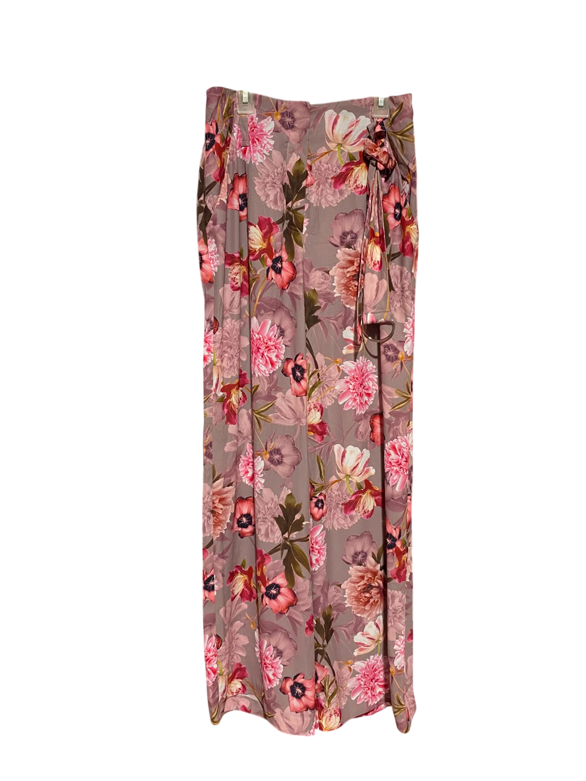 PORTMANS |S| WAIST 26| B36| HIGH-WAISTED FLORAL PRINT WIDE-LEG PANTS WITH MATCHING TIE BELT