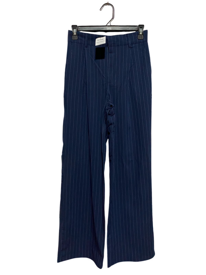 COTTON ON |S| WAIST 26| B36| HIGH-WAISTED NAVY BLUE PINSTRIPE WIDE-LEG TROUSERS