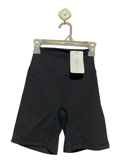 MUSCLE REPUBLIC |XS| WAIST 18| B36| HIGH-WAISTED SLEEK BLACK BIKE SHORTS