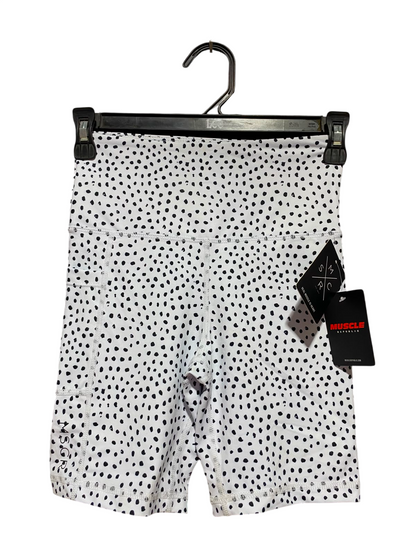 MUSCLE |XS| WAIST 22| B36| HIGH-WAISTED POLKA DOT BIKE SHORST WITH SIDE POCKETS