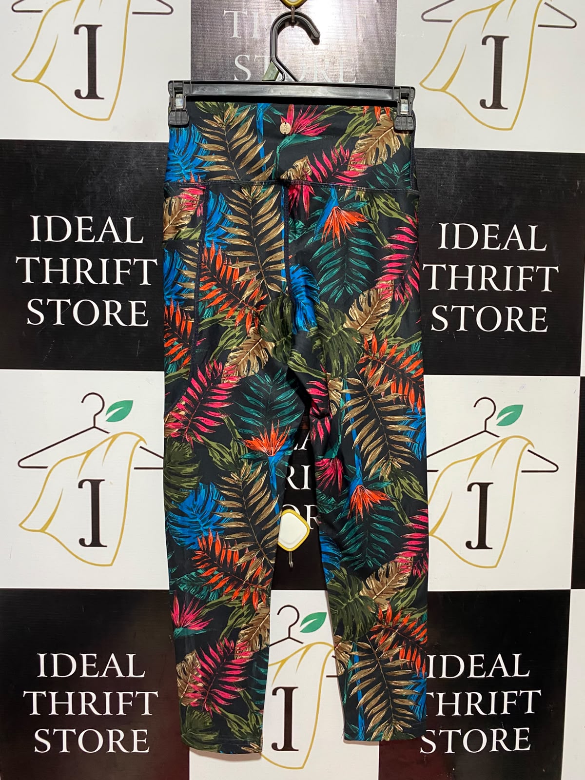 CRANE |XS| WAIST 24| B36| WOMEN'S HIGH-RISE TROPICAL PRINT 7/8 FITNESS LEGGINGS