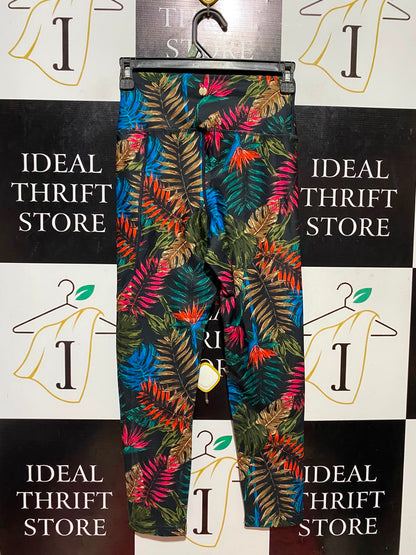 CRANE |XS| WAIST 24| B36| WOMEN'S HIGH-RISE TROPICAL PRINT 7/8 FITNESS LEGGINGS