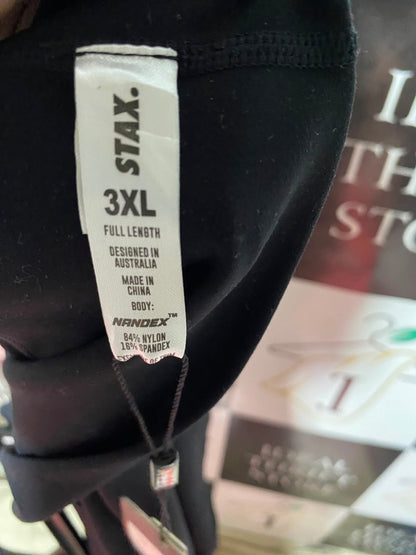 STAX |L| WAIST 30| B36| HIGH-WAISTED SLEEK BLACK FITNESS LEGGINGS WITH SIDE POCKETS