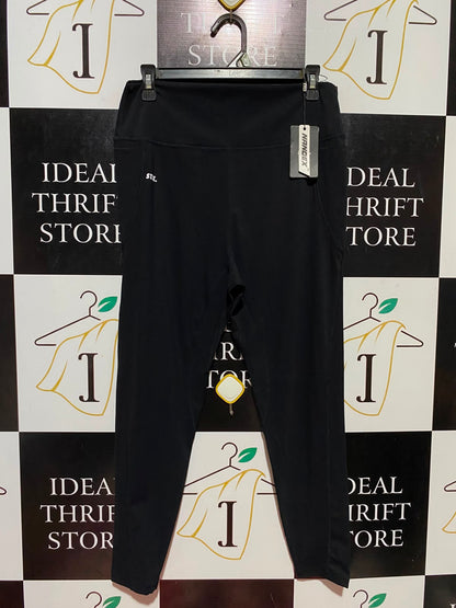 STAX |L| WAIST 30| B36| HIGH-WAISTED SLEEK BLACK FITNESS LEGGINGS WITH SIDE POCKETS