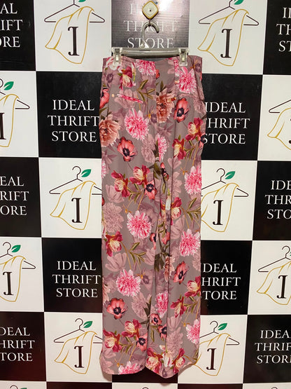PORTMANS |S| WAIST 26| B36| HIGH-WAISTED FLORAL PRINT WIDE-LEG PANTS WITH MATCHING TIE BELT