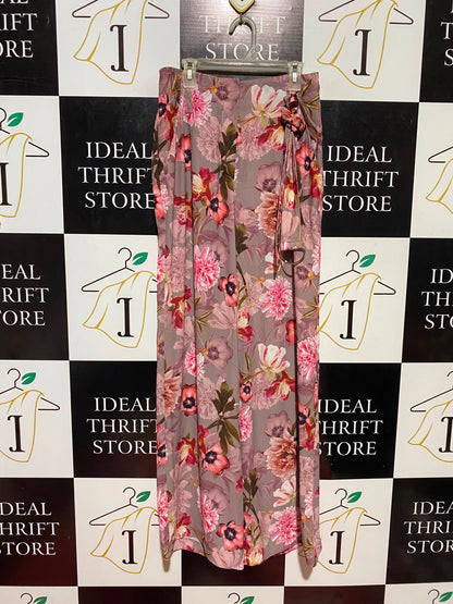 PORTMANS |S| WAIST 26| B36| HIGH-WAISTED FLORAL PRINT WIDE-LEG PANTS WITH MATCHING TIE BELT