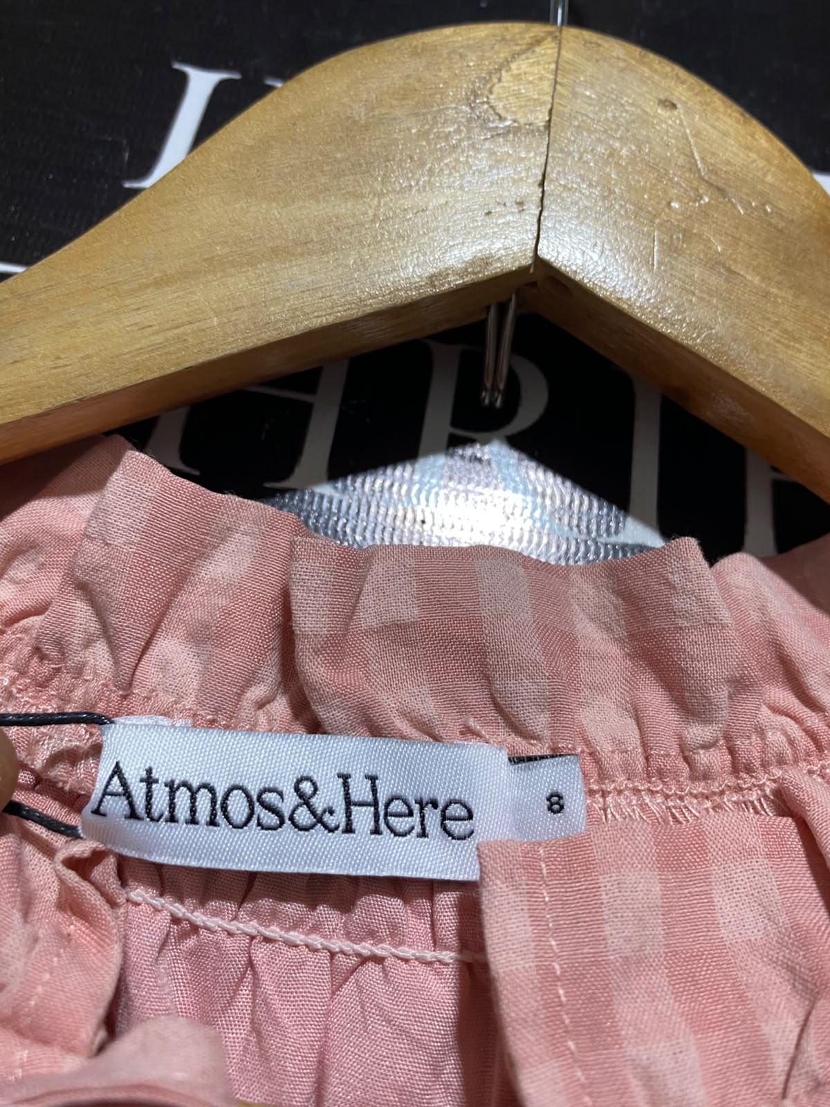 ATMOS & HERE |M| BUST 18| B36| PEACH GINGHAM CHECKERED MINI DRESS
