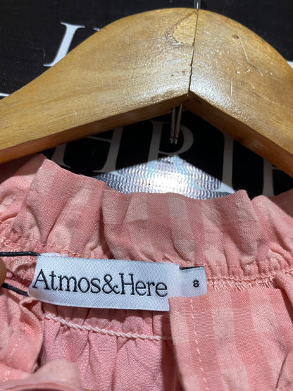 ATMOS & HERE |M| BUST 18| B36| PEACH GINGHAM CHECKERED MINI DRESS