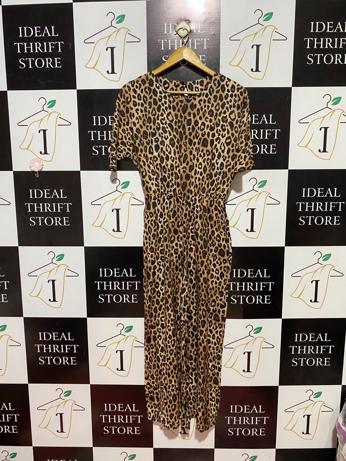 ASOS |L| BUST FREE | B36| LEOPARD PRINT FULL-LENGTH JUMPSUIT (SHORT SLEEVE)