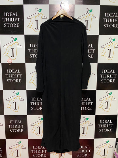 CITY CHIC |XL| BUST 22| B36| BLACK DRAPED LONG-SLEEVE MIDAXI DRESS