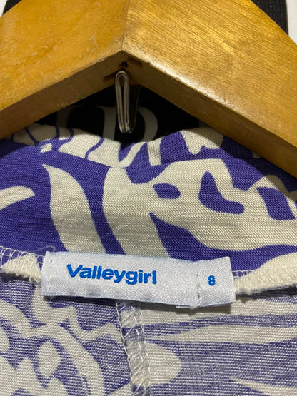 VALLEY GIRL |M| BUST 18| B36| PURPLE FLORAL BUTTON-DOWN MIDI SHIRT DRESS WITH BELT
