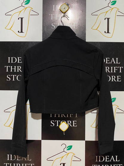 ZARA |M| BUST 18| B36| BLACK ATHLETIC CROPPED ZIP-UP TRACK JACKET