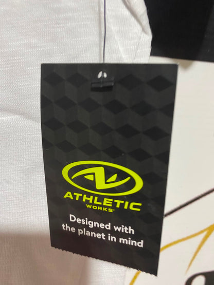 ATHLETIC |S| BUST 16| B36| WOMEN'S LIGHT GREY HOLOGRAPHIC GRAPHIC STRIPE ATHLETIC T-SHIRT