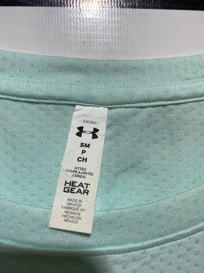 UNDER ARMOUR |M| BUST 17| B36| WOMEN'S LIGHT GREY HOLOGRAPHIC GRAPHIC STRIPE ATHLETIC T-SHIRT -