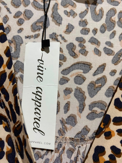 VINE APPAREL |S| BUST 17| B36| WOMEN'S LEOPARD PRINT BUTTON-DOWN MIDI DRESS