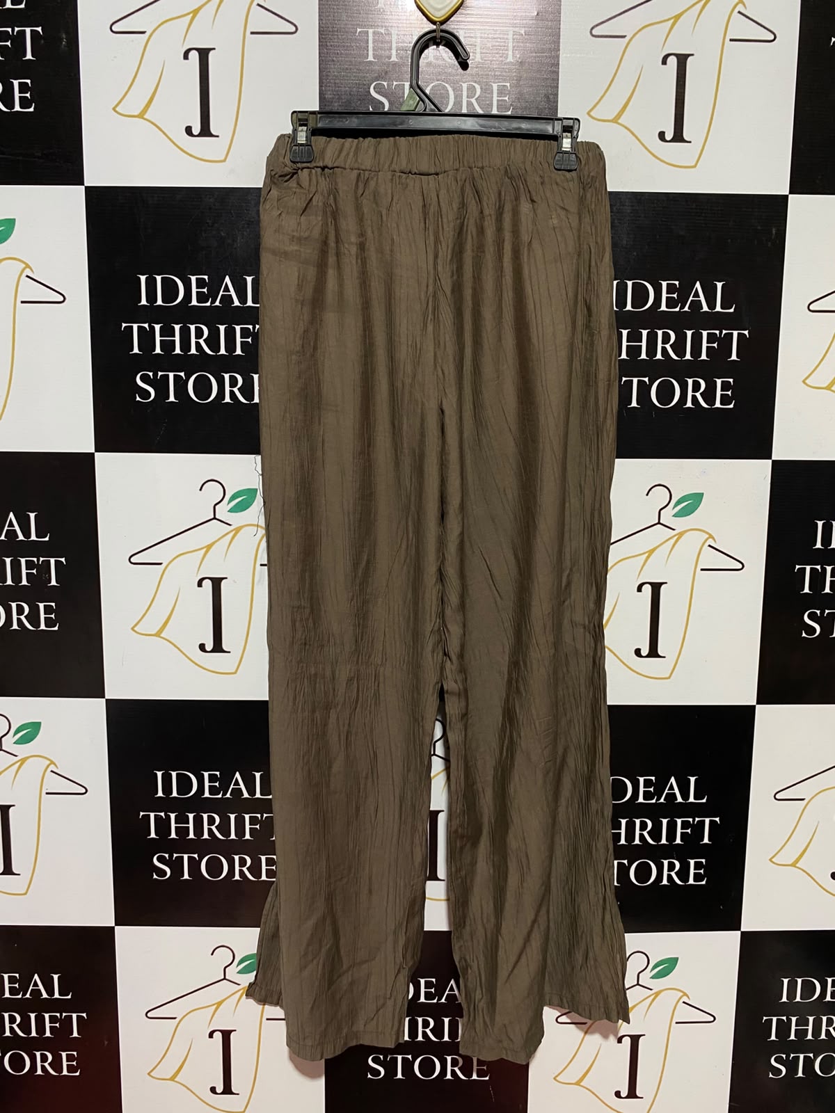 DAZY |M| WAIST 28| B36| VINTAGE INSPIRED TEXTURED WIDE-LEG TROUSERS - BROWN