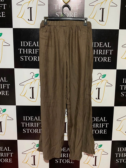 DAZY |M| WAIST 28| B36| VINTAGE INSPIRED TEXTURED WIDE-LEG TROUSERS - BROWN