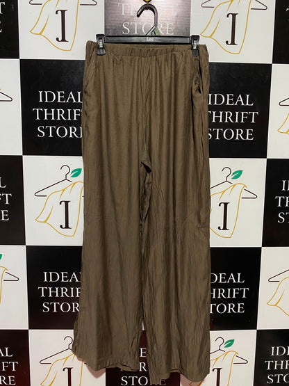 DAZY |M| WAIST 28| B36| VINTAGE INSPIRED TEXTURED WIDE-LEG TROUSERS - BROWN