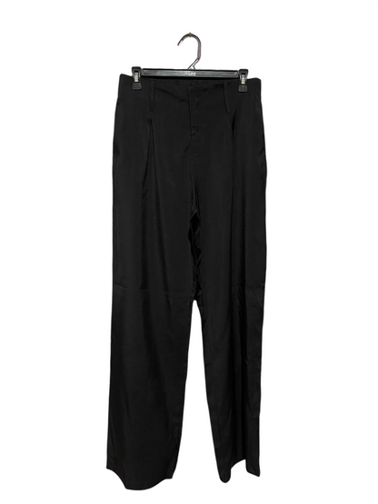SHEIN |L| WAIST 30| B36| BLACK HIGH-WAISTED PLEATED TROUSERS - CLASSIC WIDE-LEG TAILORED PANTS FOR WOMEN