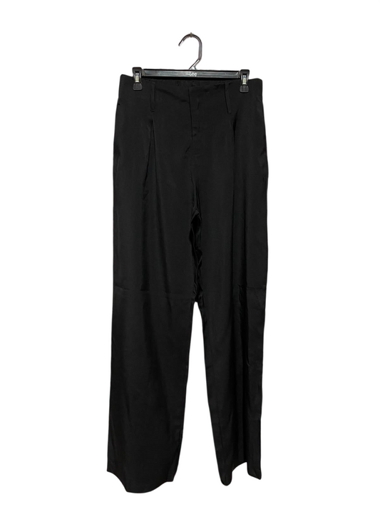 SHEIN |L| WAIST 30| B36| BLACK HIGH-WAISTED PLEATED TROUSERS - CLASSIC WIDE-LEG TAILORED PANTS FOR WOMEN