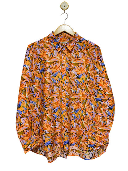 SPORTS CRAFT |XL| BUST 23| B36| VIBRANT MULTICOLOR ABSTRACT FLORAL PRINT BUTTON-DOWN SHIRT
