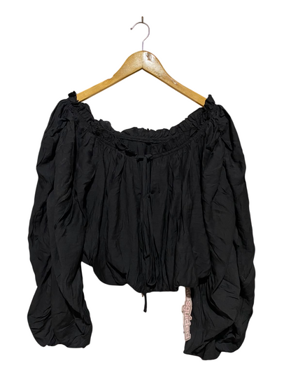 MISS GUIDED |S| BUST 17| B37| NAVY BLUE FLORAL BLOUSE BOHO SHEER LONG SLEEVE TUNIC TOP