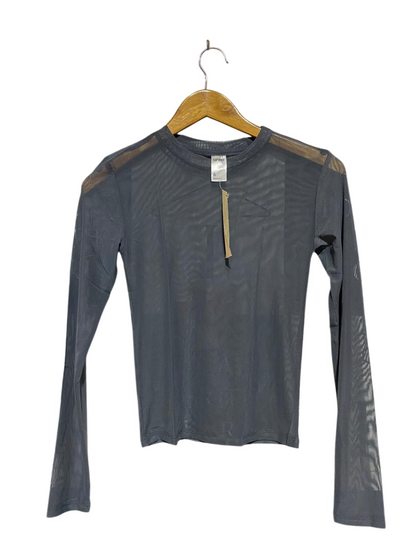 ANKO |S| BUST 14| B36| CLASSIC GREY SHEER MESH LONG-SLEEVE TOP