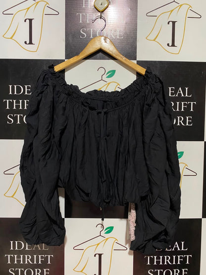MISS GUIDED |S| BUST 17| B37| NAVY BLUE FLORAL BLOUSE BOHO SHEER LONG SLEEVE TUNIC TOP
